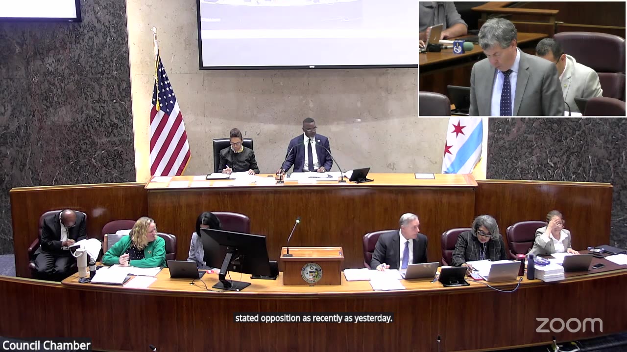 Ald. Brian Hopkins (2nd Ward) tells the City Council why he dropped his opposition to Foundry Park, Sept. 23, 2026