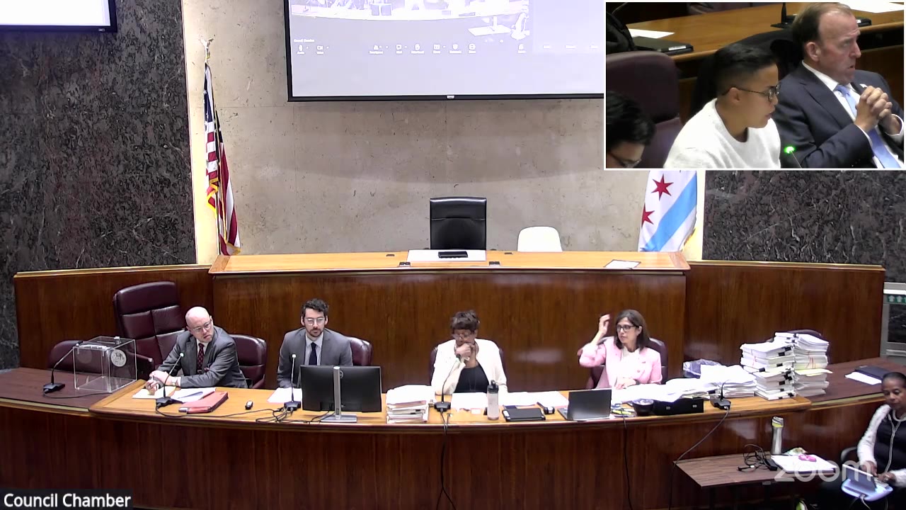 Ald. Jessica L. Fuentes (26th Ward) makes the case for Humboldt Village at the Committee on Finance, Sept. 22, 2026