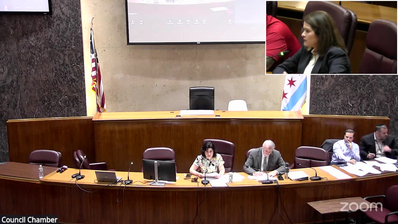 Ald. Silvana Tabares speaking at the License Committee