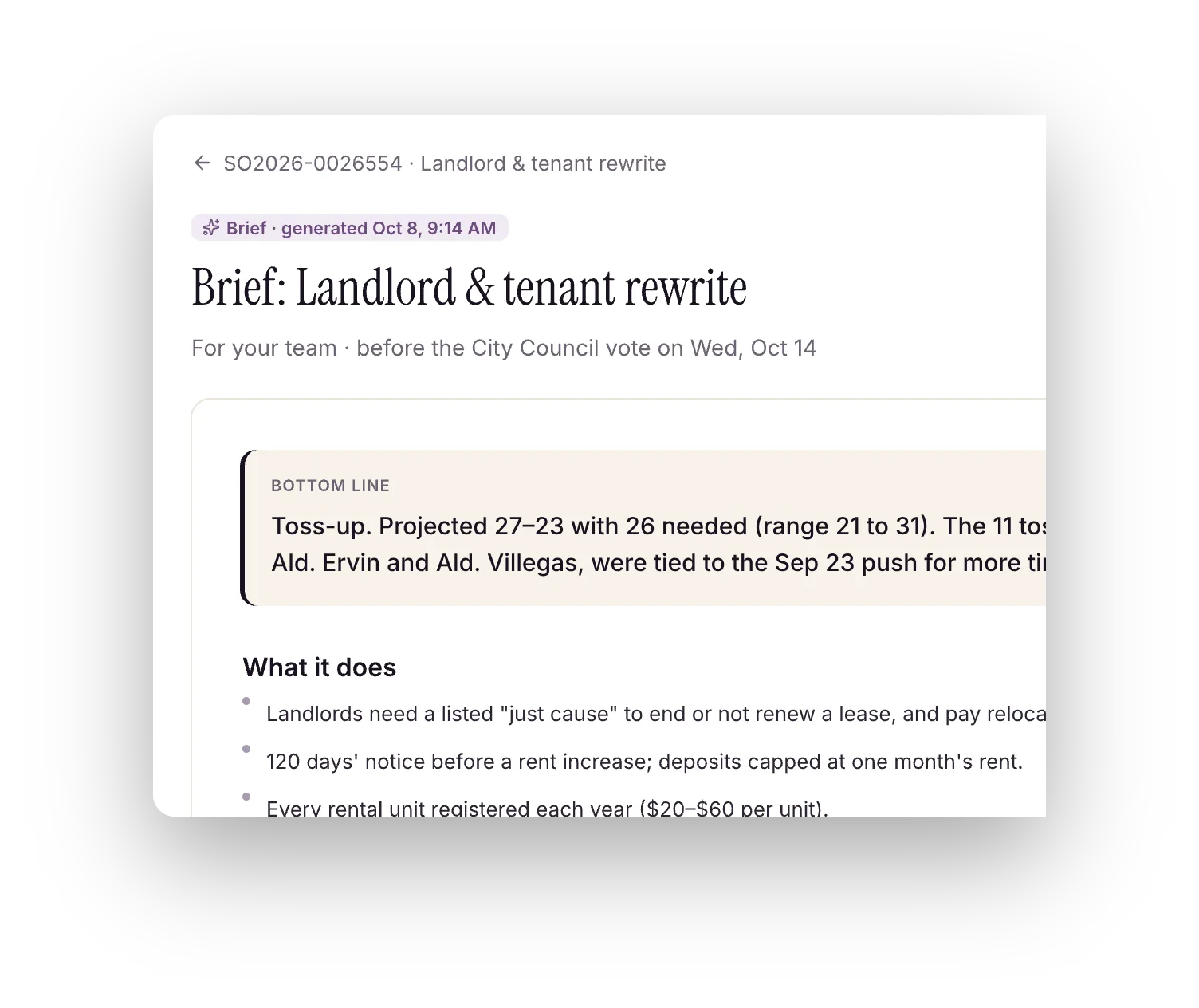 A Brief me brief on the Landlord & tenant rewrite, with the bottom line and what it does.